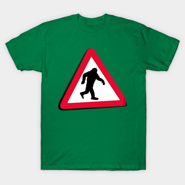 Bigfoot Crossing T-Shirt by Fun Funky Designs